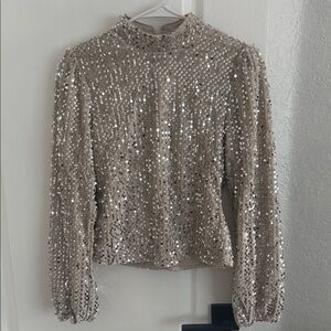 Sanctuary Sequin Embellished Blouse - Silver